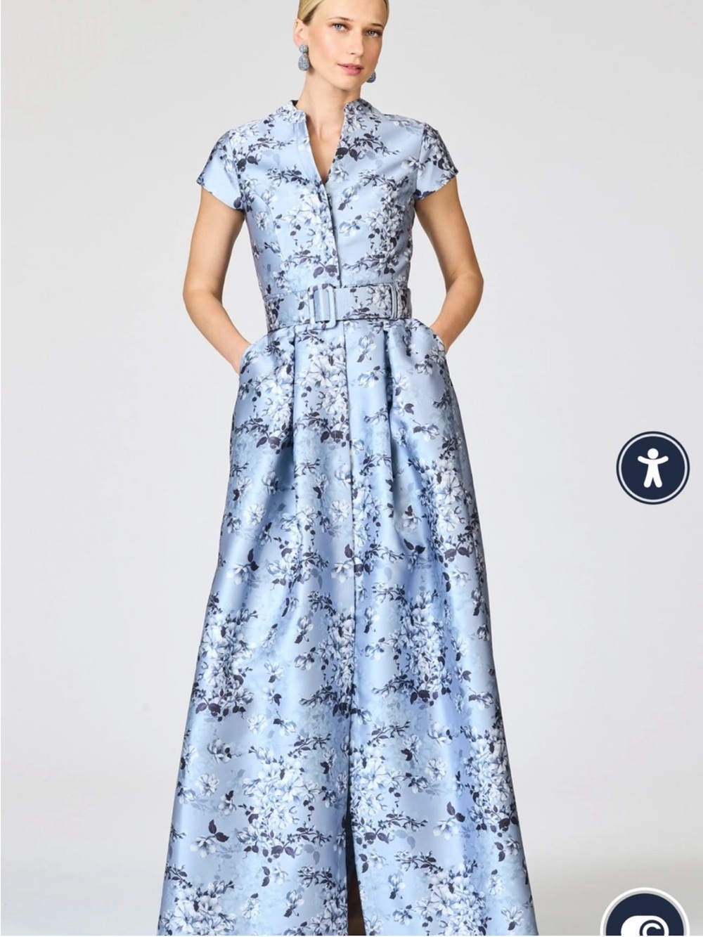 Sachin + Babi Pale Blue Floral Maxi Dress